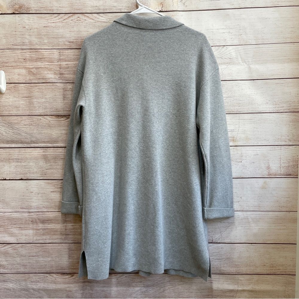 TALBOTS LONG LINE COTTON SWEATER IN‎ GRAY - Picture 5 of 8